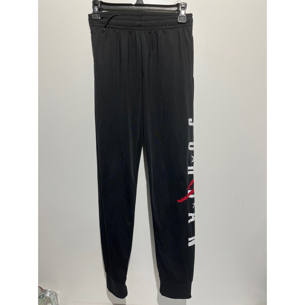 Jordan Jumpman Air Tapered Sweatpants Black Red Logo Mens Joggers 35in Length